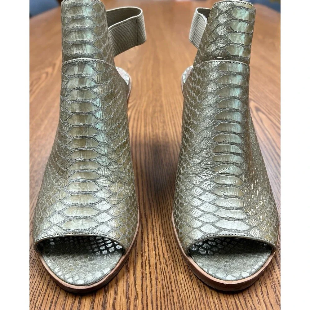 Donald J Pliner Khloe Slingback Booties Clogs Shoes‎ Size 10M High platform Gold